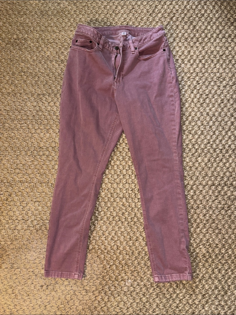 High-Rise Skinny Jeans in Mauve